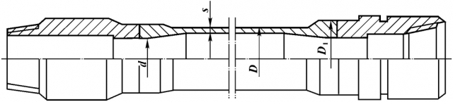 Черта и типоразмеры бурильных труб с приваренными замками ТУ14-3-1293-84